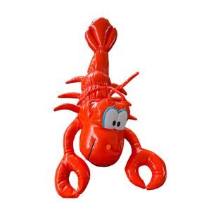 Vintage Peek-A-Boo Orange Lobster Stuffed Animal Shiny Vinyl Plus-NWT